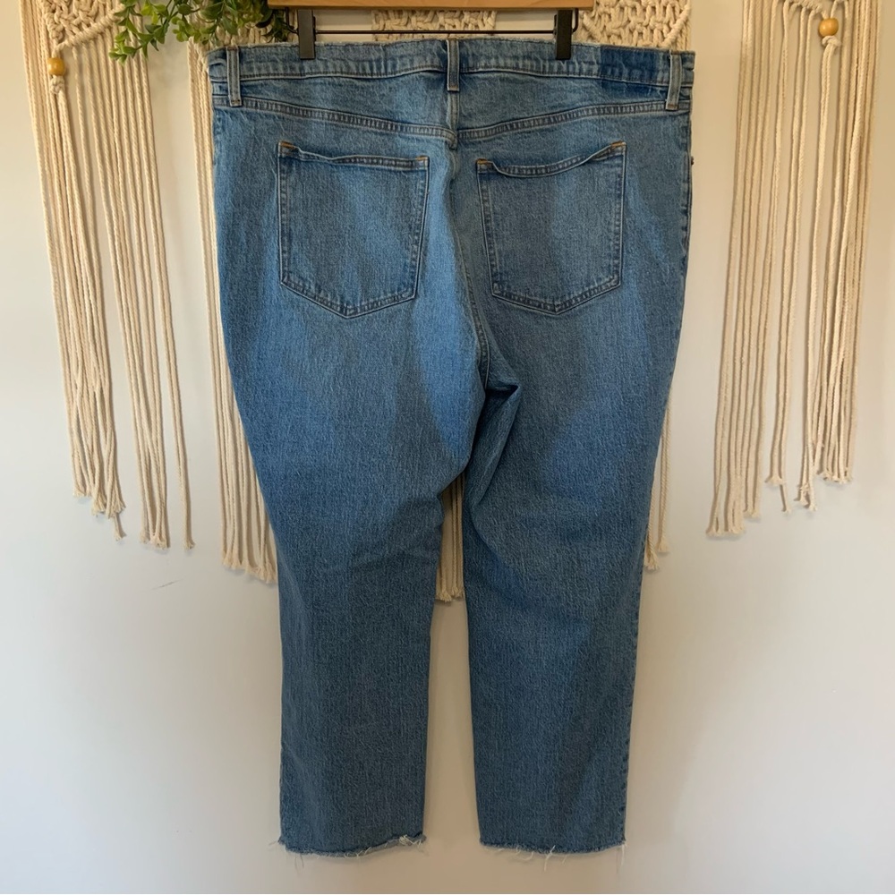 ABERCROMBIE & FITCH 90s Straight Ultra High Rise Distressed Jeans 35 / 20 SHORT - Picture 2 of 11